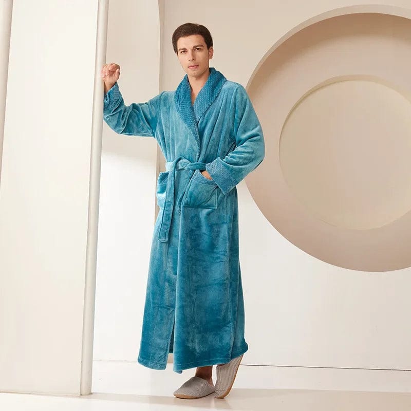 Peignoir Polaire Homme Lorenzo Bleu Turquoise / M