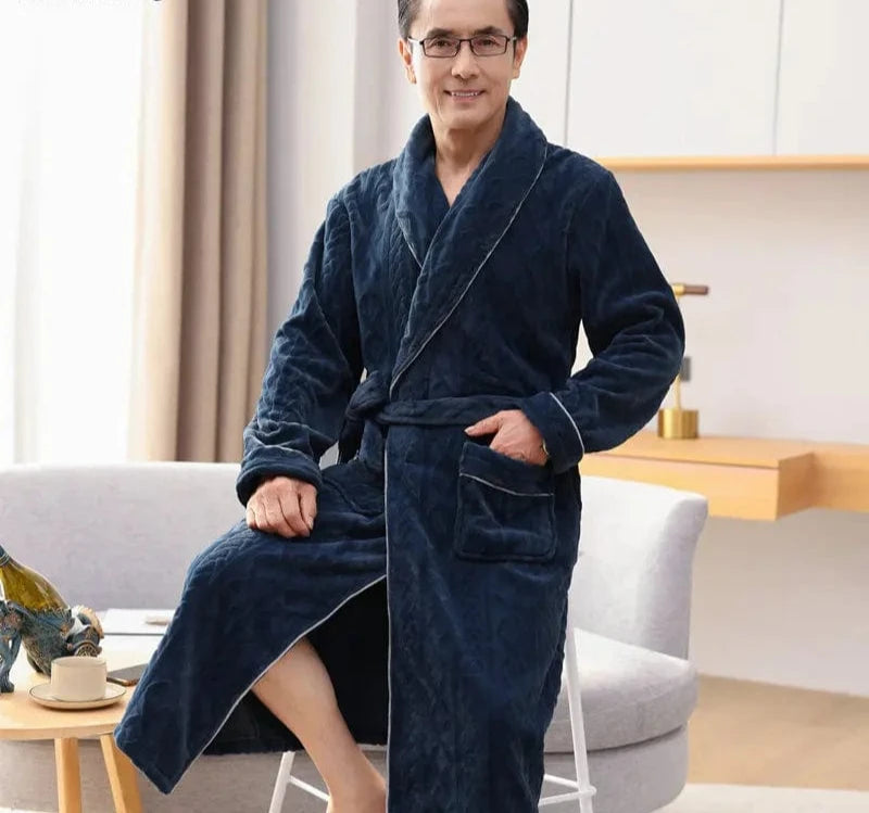 Peignoir Polaire homme Winston Bleu Navy / L - 50-65kg