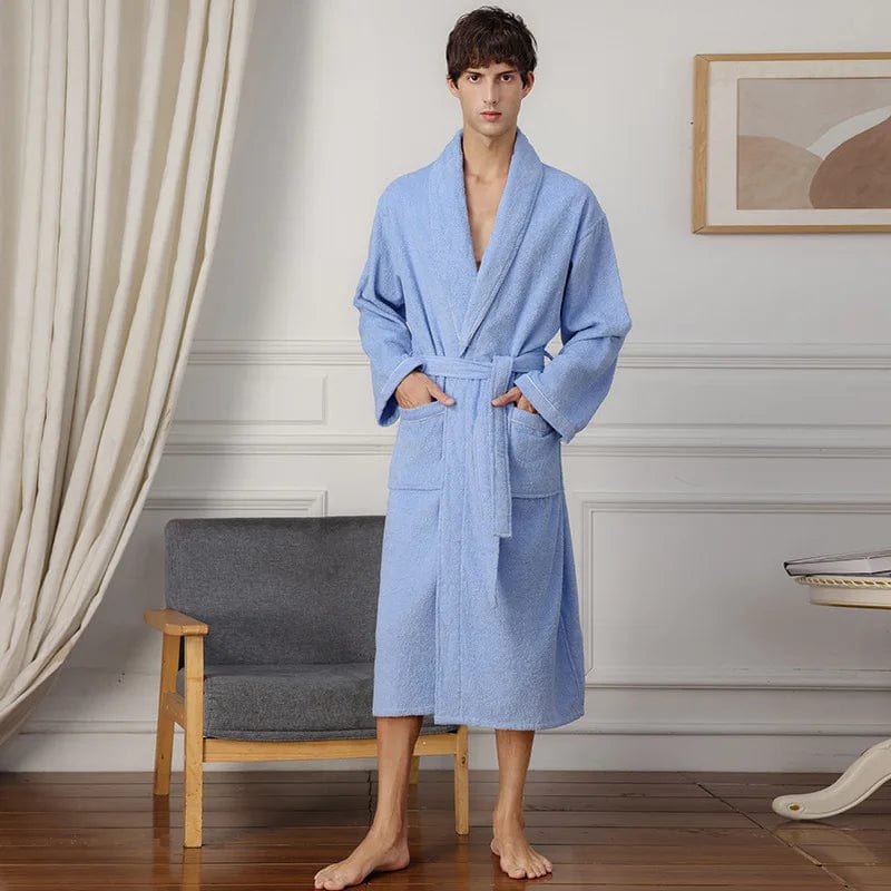 Peignoir homme éponge marine Bleu / S