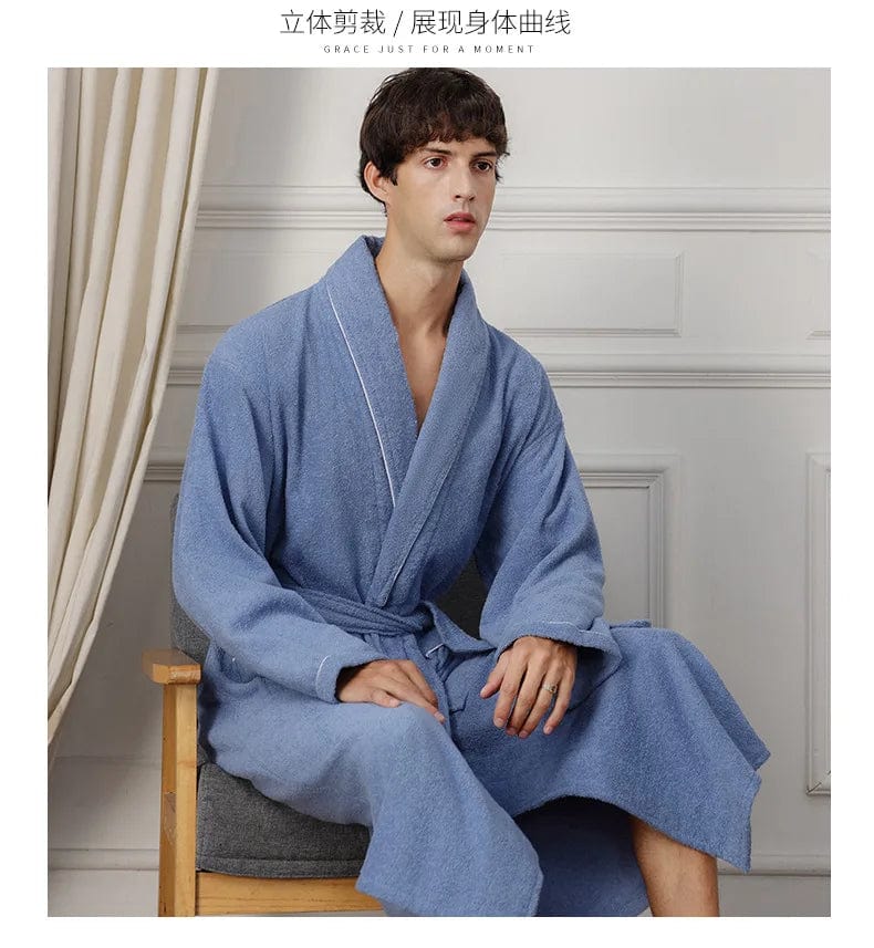 Peignoir homme éponge marine