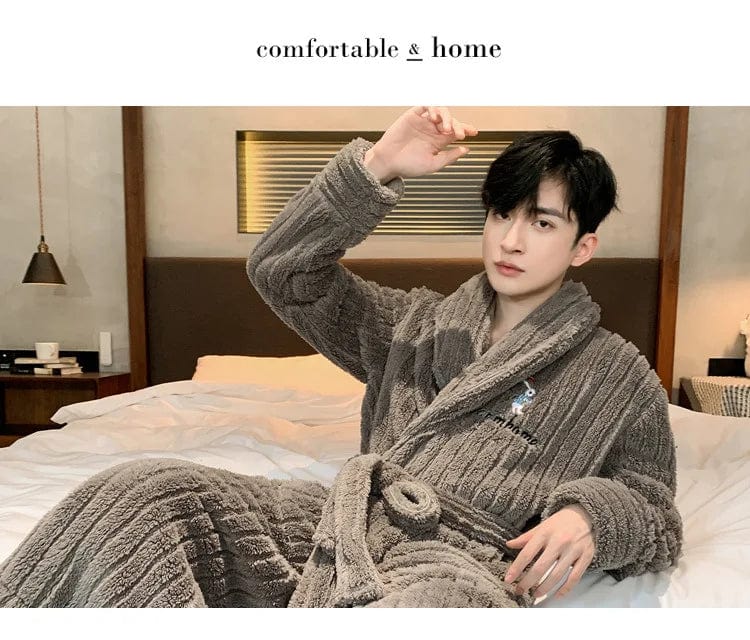 Peignoir homme luxe beige