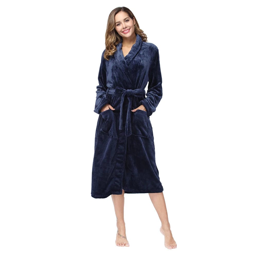 Peignoir polaire femme Andrea Bleu / S