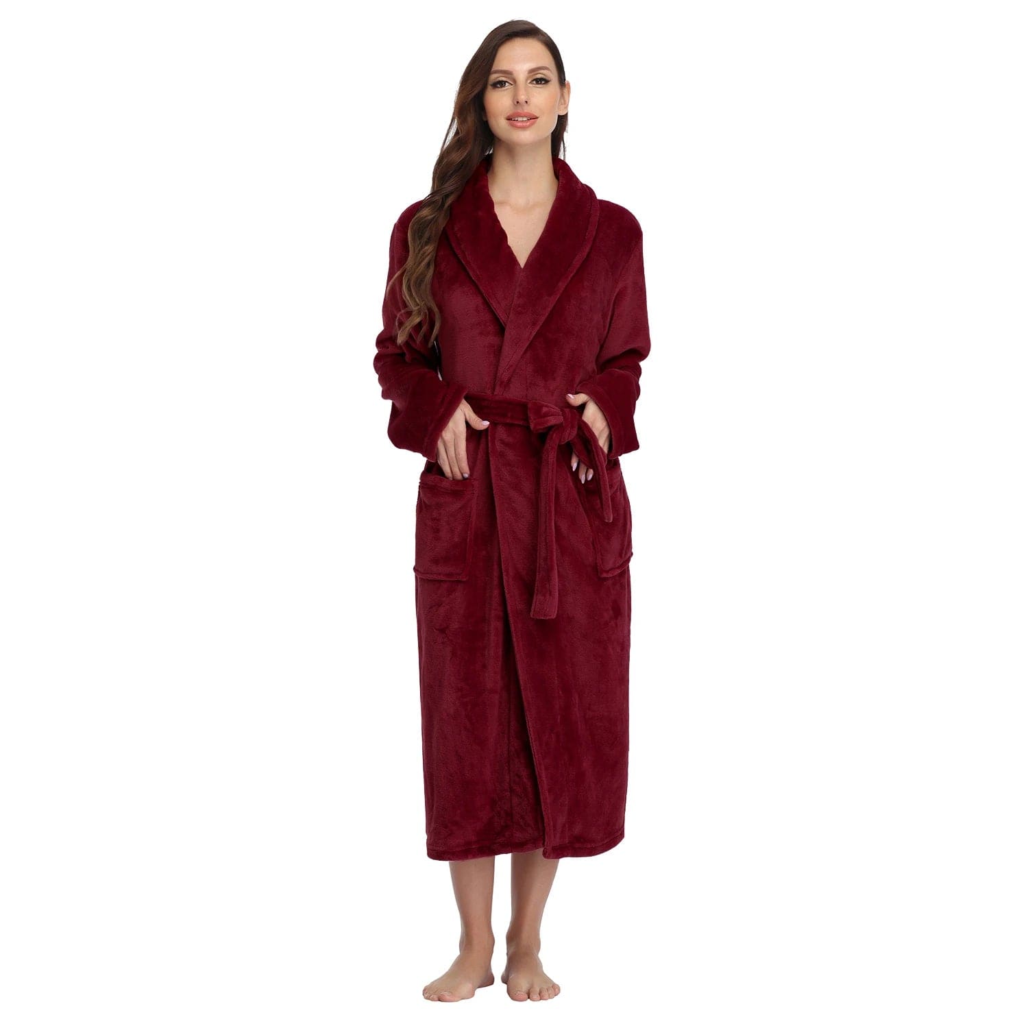 Peignoir polaire femme Andrea Rouge / S
