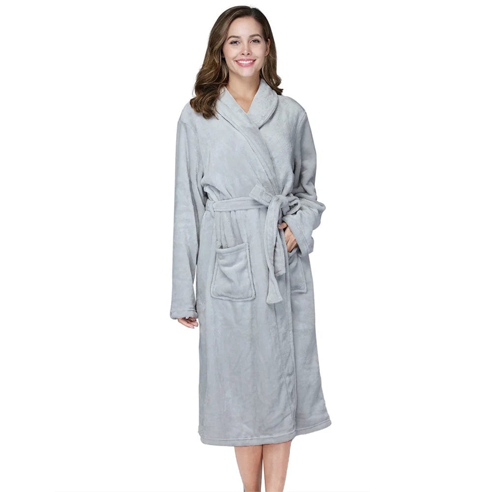 Peignoir polaire femme Andrea Gris / S