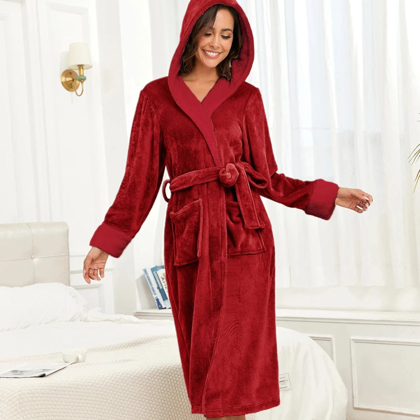 Peignoir Polaire Femme Aurora Rouge / S