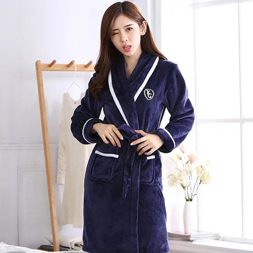 Peignoir Polaire Femme Navy Bleu Navy / M